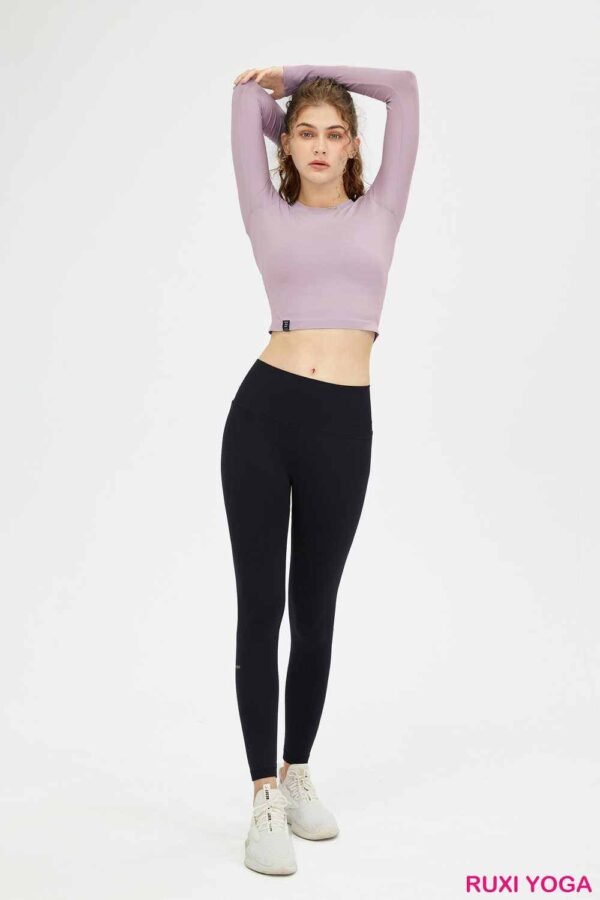 Burgundy High Waist Stretch Yoga Pants RUXI uk486