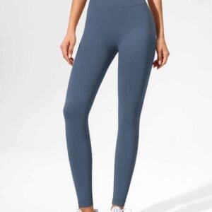 Burgundy High Waist Workout Leggings RUXI uk554