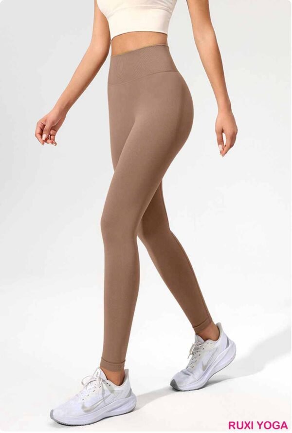 Dark Brown Stretch Yoga Pants for Women RUXI uk305