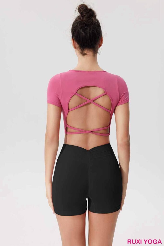 High Waist Yoga Shorts Women with Pockets RUXI uk3968
