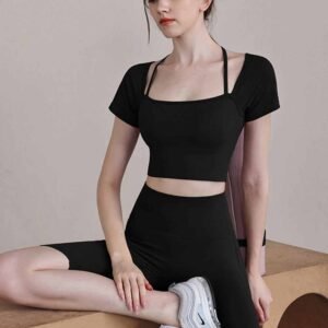 Pink Fold Over High Waist Leggings RUXI uk1174