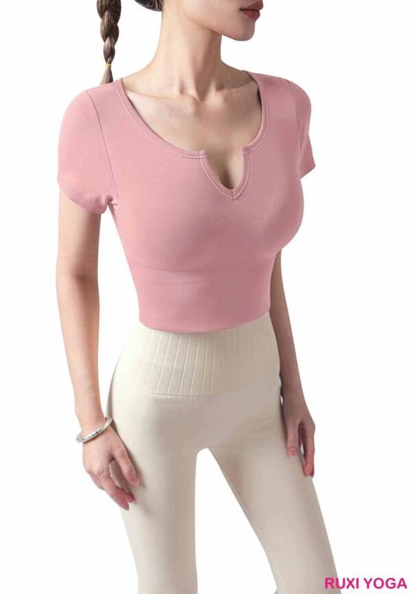 White Womens Sports Crop Top Sleeveless RUXI uk1443