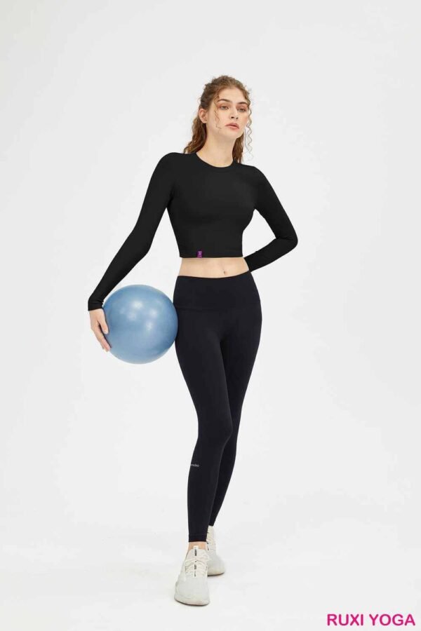 Womens Black Yoga Shorts Stretch Activewear RUXI uk1408