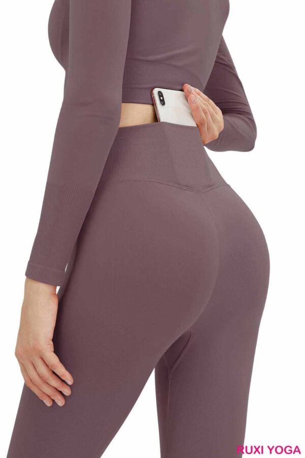 Yoga Pants with Fold Down Waist for Comfort RUXI uk1282